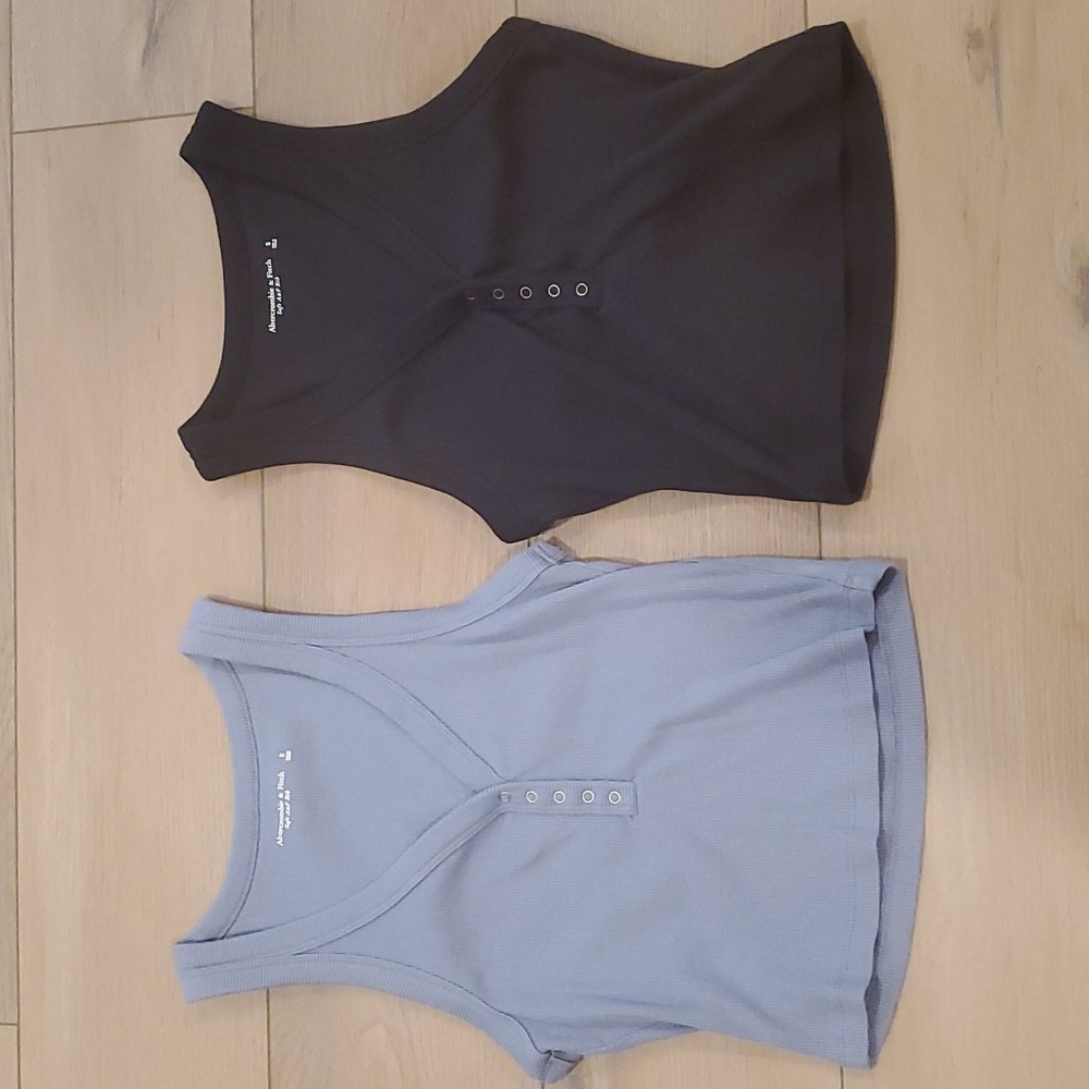 2 Abercrombie & Fitch Essential Henley Tanks